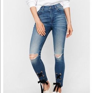 Express Super High Waisted Lace-Up Ankle Leggings